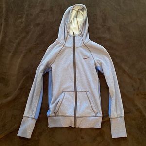 Blue Nike Zip Up with Hood